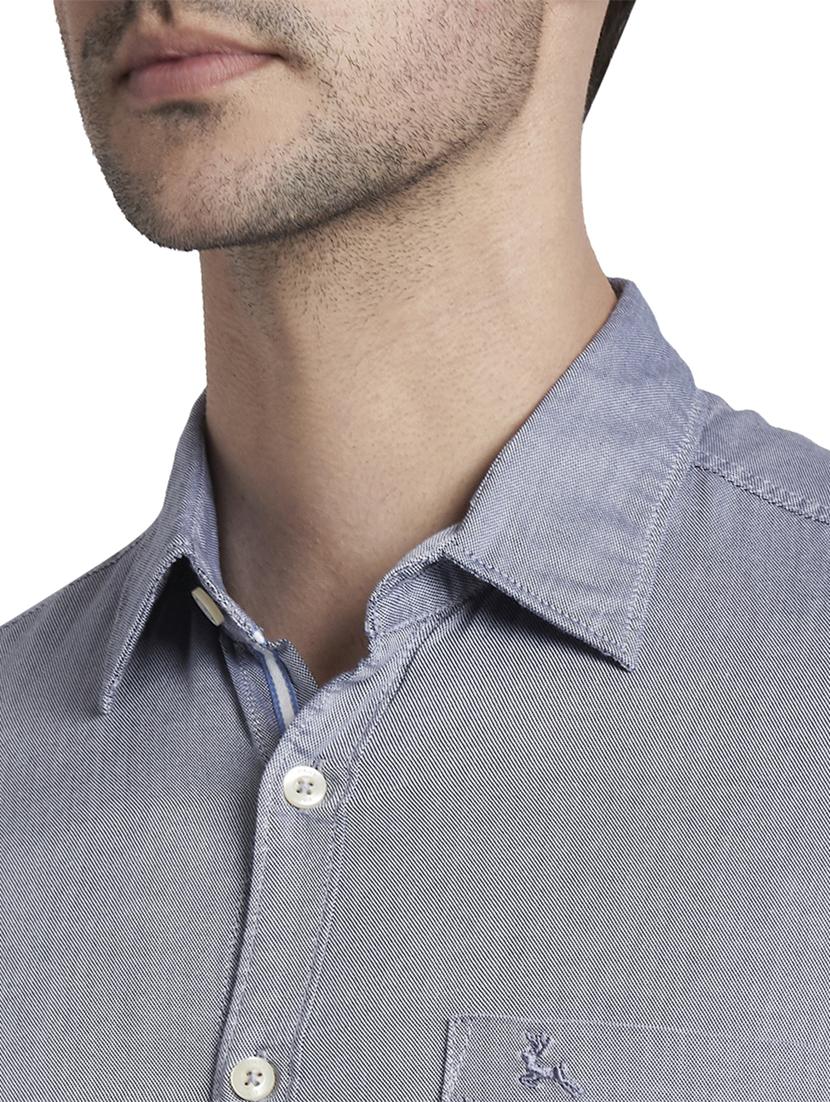 blue solid casual shirt - 17696785 - Zoom Image - 6
