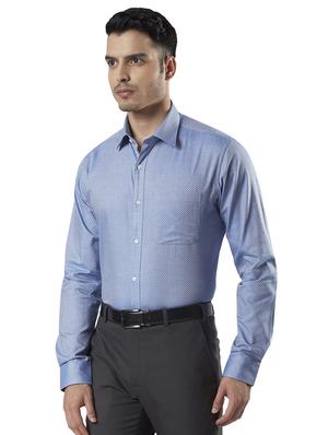 blue self design formal shirt - 17696986 - Standard Image - 2