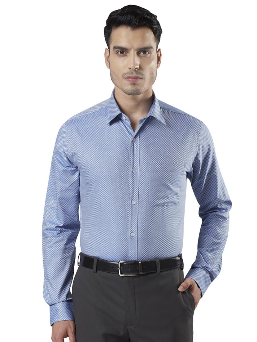 blue self design formal shirt - 17696986 - Zoom Image - 1