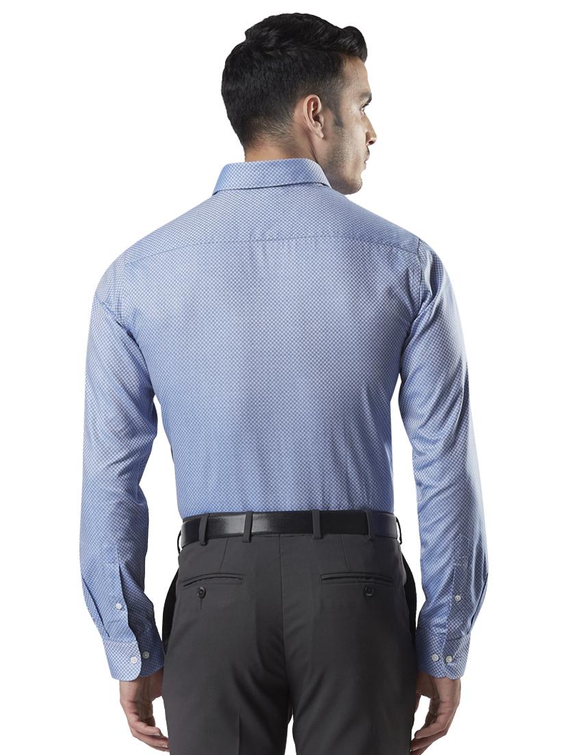 blue self design formal shirt - 17696986 - Zoom Image - 3