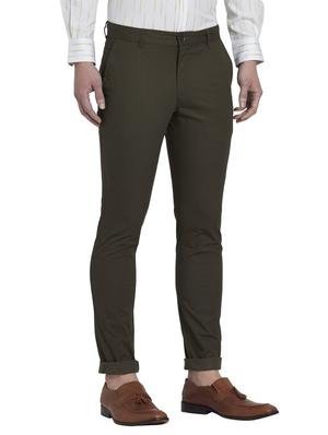olive green textured chinos - 17697095 - Standard Image - 3