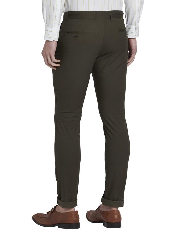 olive green textured chinos - 17697095 - Zoom Image - 4