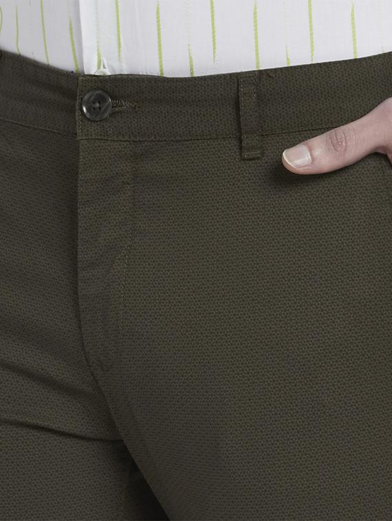 olive green textured chinos - 17697095 - Zoom Image - 6