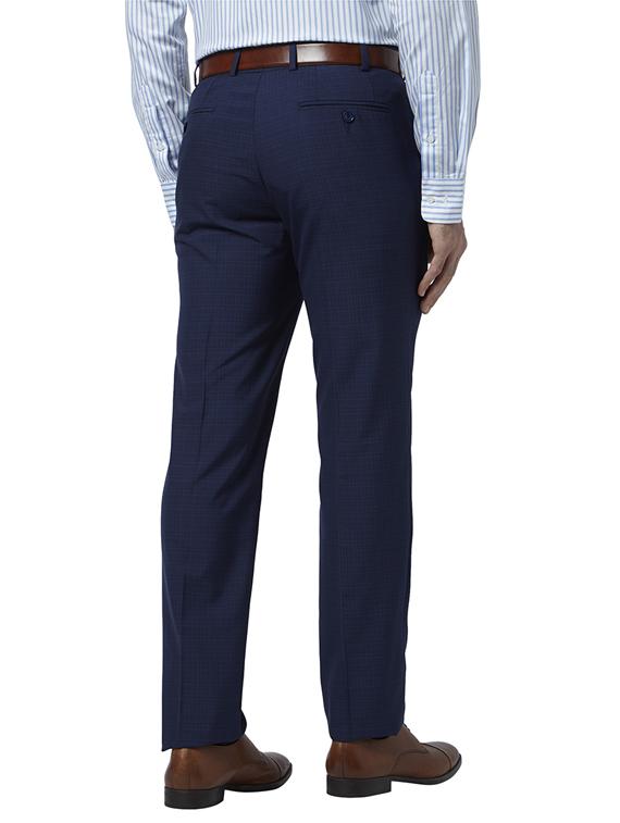 navy blue solid flat front formal trouser - 17697187 - Zoom Image - 3