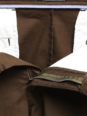 brown solid flat front casual trouser - 17697286 - Standard Image - 6