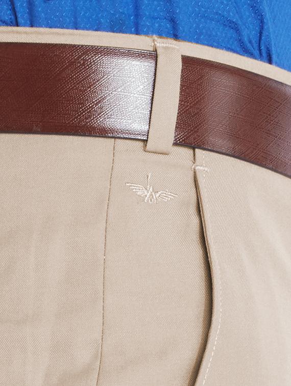 beige solid flat front formal trouser - 17697344 - Zoom Image - 5