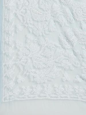 ada hand-embroidered blue chikankari saree with blouse - 17697470 - Standard Image - 5