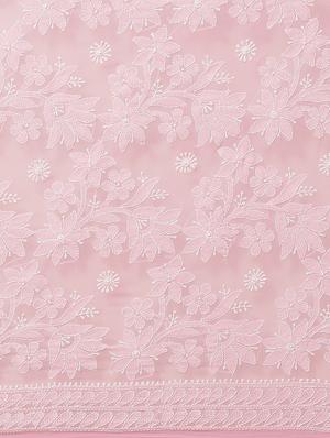 ada hand-embroidered pink chikankari saree with blouse - 17697477 - Standard Image - 4