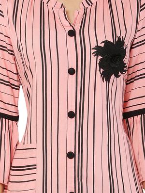 peach rayon kurta palazzo set - 17697480 - Standard Image - 4