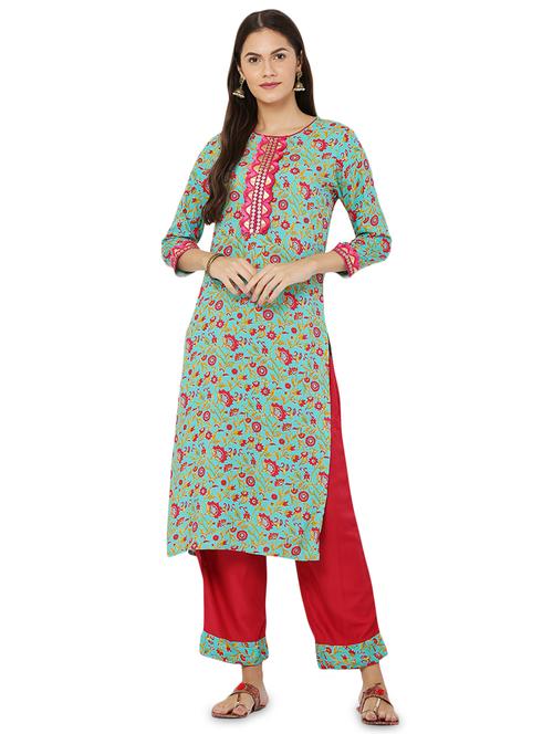 floral kurta palazzo set - 17697483 - Standard Image - 1
