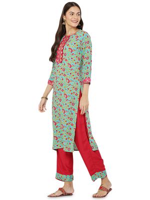 floral kurta palazzo set - 17697483 - Standard Image - 2