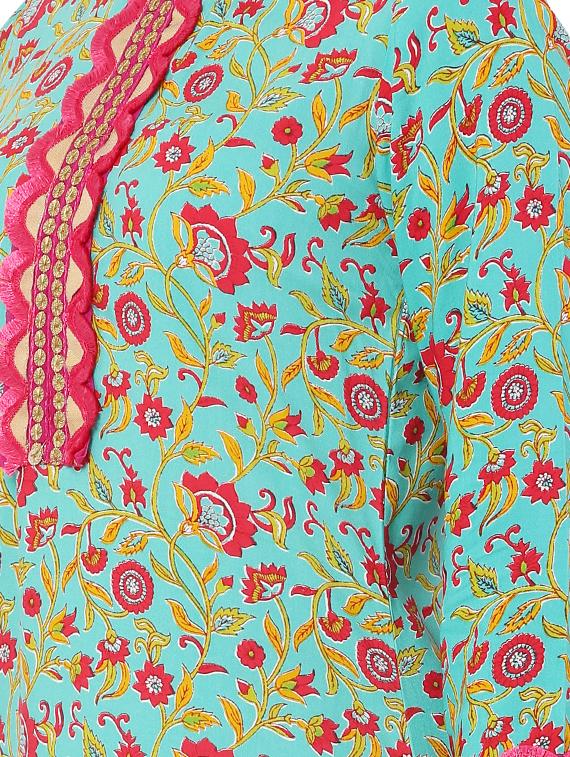 floral kurta palazzo set - 17697483 - Zoom Image - 4