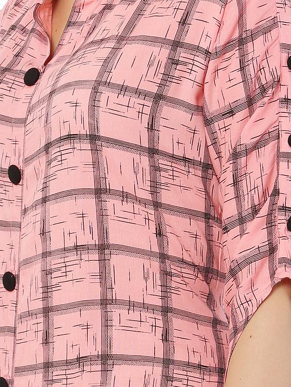 peach rayon kurta palazzo set - 17697486 - Zoom Image - 4