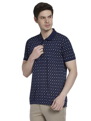 blue printed polo t-shirt - 17697611 - Standard Image - 2