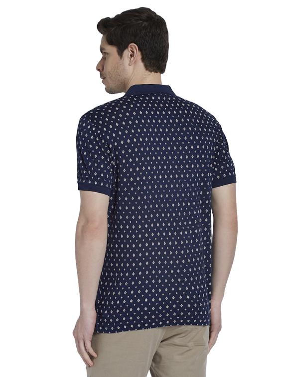 blue printed polo t-shirt - 17697611 - Zoom Image - 3