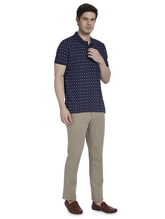 blue printed polo t-shirt - 17697611 - Zoom Image - 4