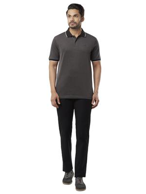 grey solid polo t-shirt - 17697684 - Standard Image - 4