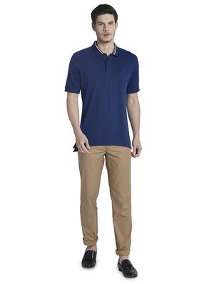 blue solid polo t-shirt - 17697839 - Standard Image - 4
