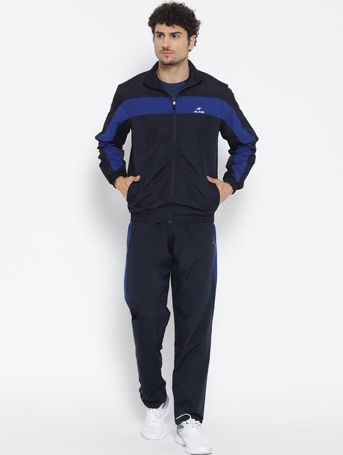 navy blue color block track suit - 17697898 - Standard Image - 1