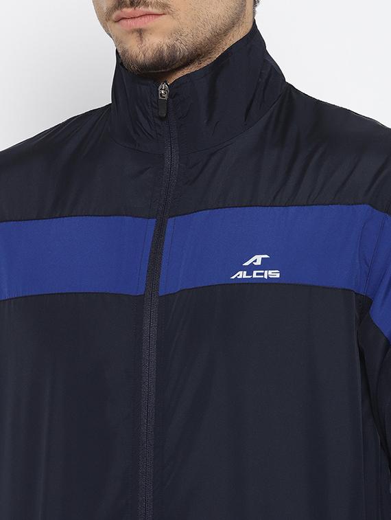 navy blue color block track suit - 17697898 - Zoom Image - 5