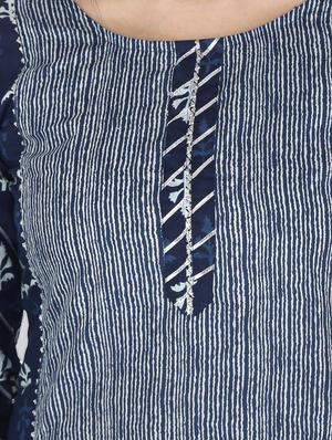 indigo a-line kurta - 17697930 - Standard Image - 4