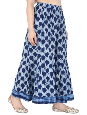 blue cotton straight palazzo - 17697948 - Standard Image - 2