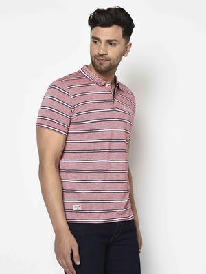 pink striped polo t-shirt - 17697956 - Standard Image - 2