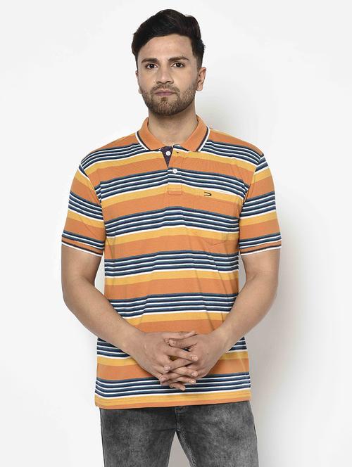 orange striped polo t-shirt - 17697998 - Standard Image - 1