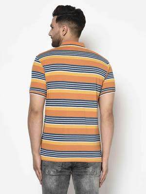 orange striped polo t-shirt - 17697998 - Standard Image - 2