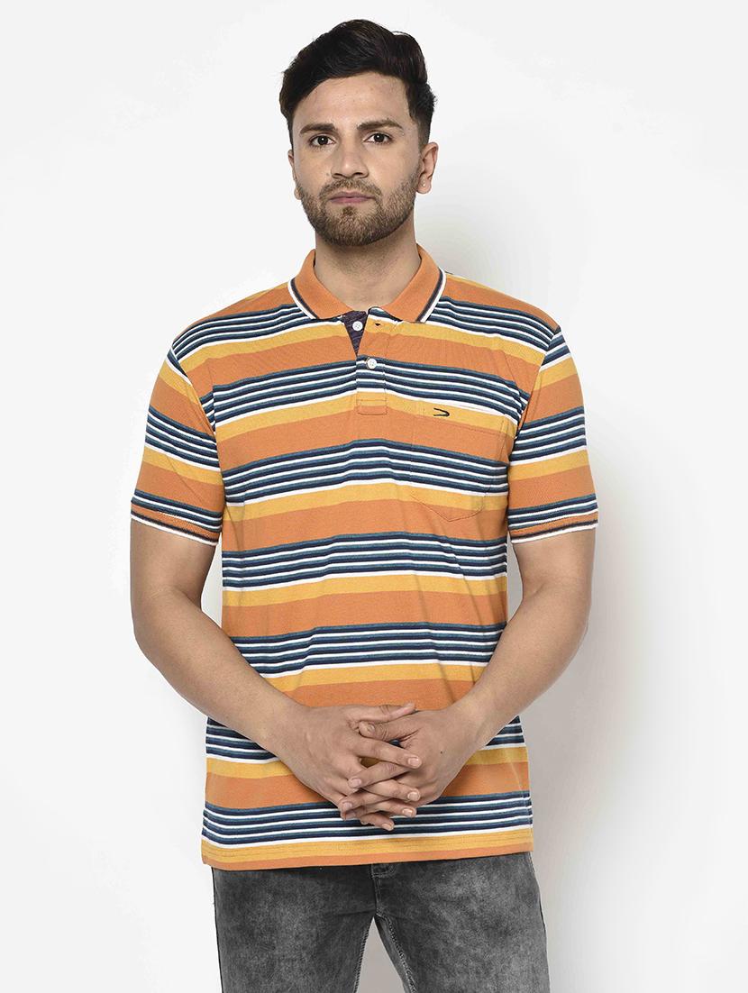 orange striped polo t-shirt - 17697998 - Zoom Image - 1