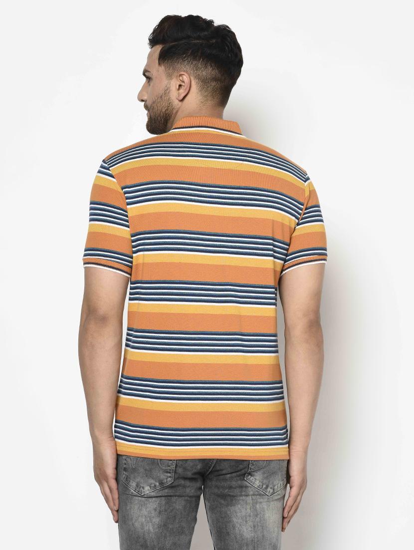 orange striped polo t-shirt - 17697998 - Zoom Image - 2