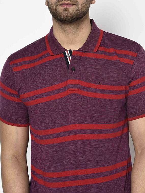 purple striped polo t-shirt - 17698028 - Zoom Image - 5