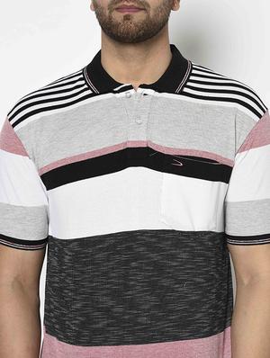 black striped polo t-shirt - 17698043 - Standard Image - 4