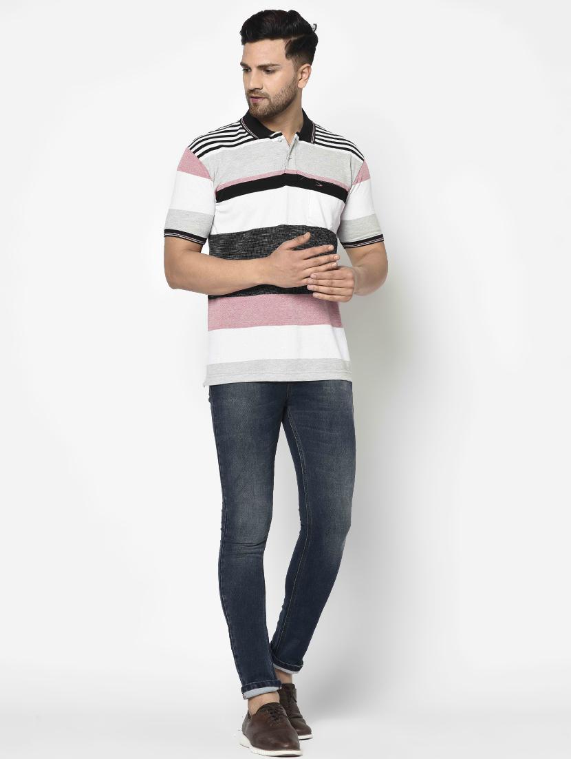 black striped polo t-shirt - 17698043 - Zoom Image - 3