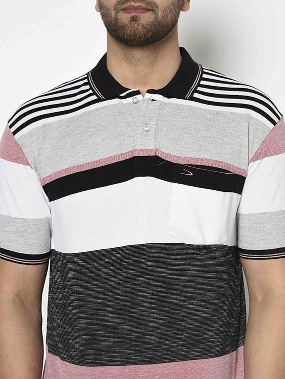 black striped polo t-shirt - 17698043 - Zoom Image - 4