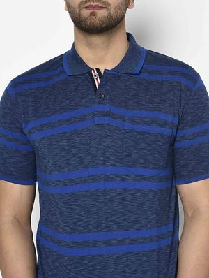 blue striped polo t-shirt - 17698053 - Standard Image - 4