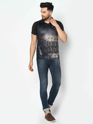 black printed collared t-shirt - 17698064 - Standard Image - 4