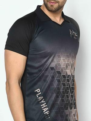 black printed collared t-shirt - 17698064 - Standard Image - 5