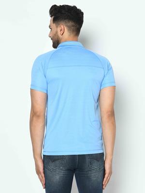 light blue printed collared t-shirt - 17698069 - Standard Image - 3