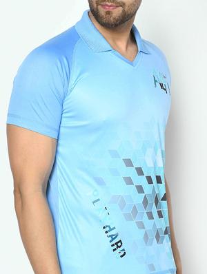 light blue printed collared t-shirt - 17698069 - Standard Image - 5