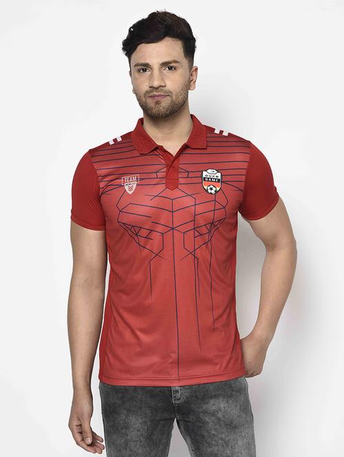 red printed polo t-shirt - 17698100 - Standard Image - 1
