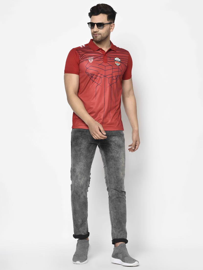 red printed polo t-shirt - 17698100 - Zoom Image - 3