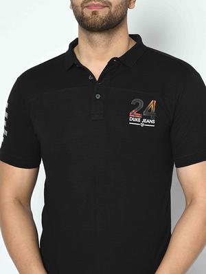 black printed polo t-shirt - 17698105 - Standard Image - 5
