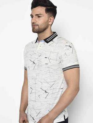 grey printed polo t-shirt - 17698120 - Standard Image - 2