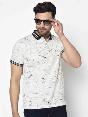 grey printed polo t-shirt - 17698120 - Standard Image - 4