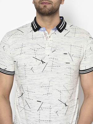 grey printed polo t-shirt - 17698120 - Standard Image - 6