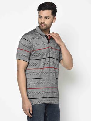black printed polo t-shirt - 17698135 - Standard Image - 2