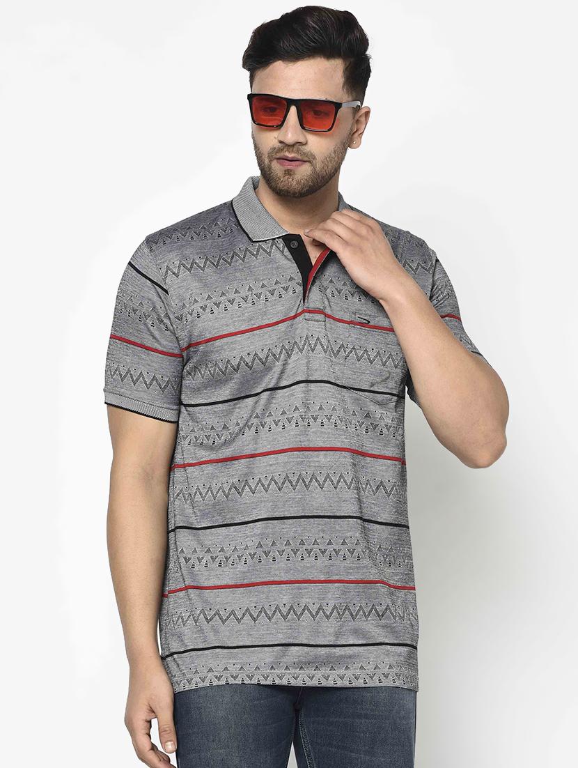 black printed polo t-shirt - 17698135 - Zoom Image - 1