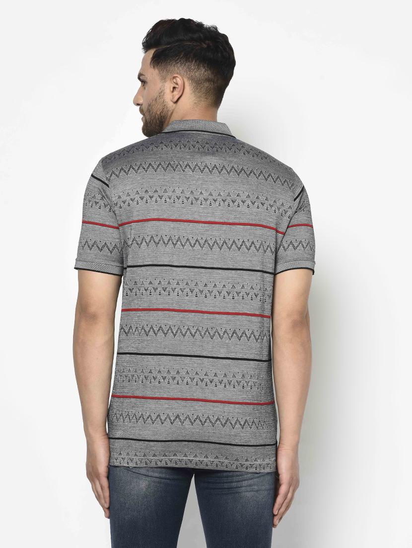 black printed polo t-shirt - 17698135 - Zoom Image - 3