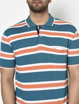 blue striped polo t-shirt - 17698140 - Standard Image - 5